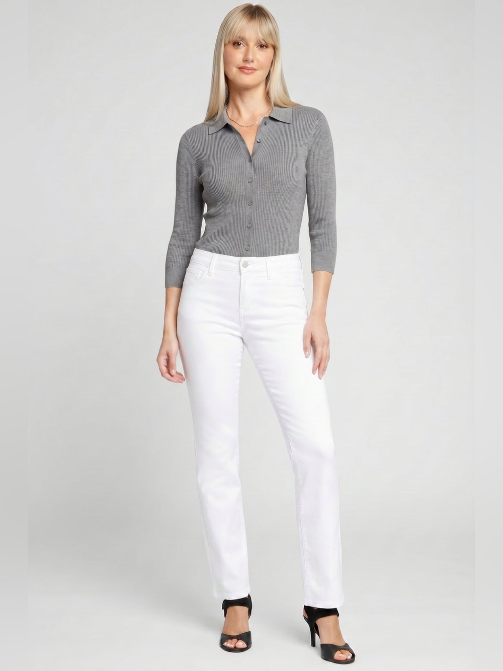 NYDJ Straight Leg High Rise White Women’s Jeans Size 16 NWT Lift Tuck Technology